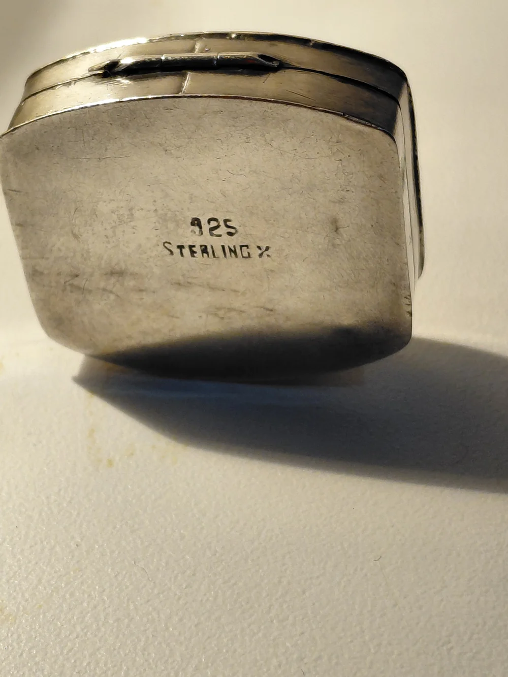Sterling Silver Men's Trinket Box with Turquoise Accent